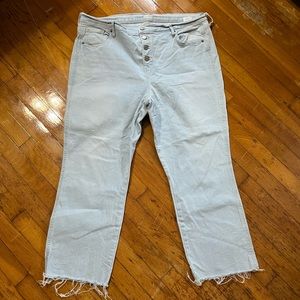 Old Navy light wash high waist jeans flair ankle